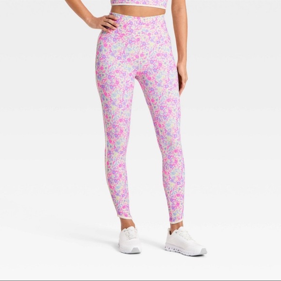 JoyLab Pants - JoyLab™ Women's Floral Print High-Rise Piped Leggings - Pink M, L & XXL